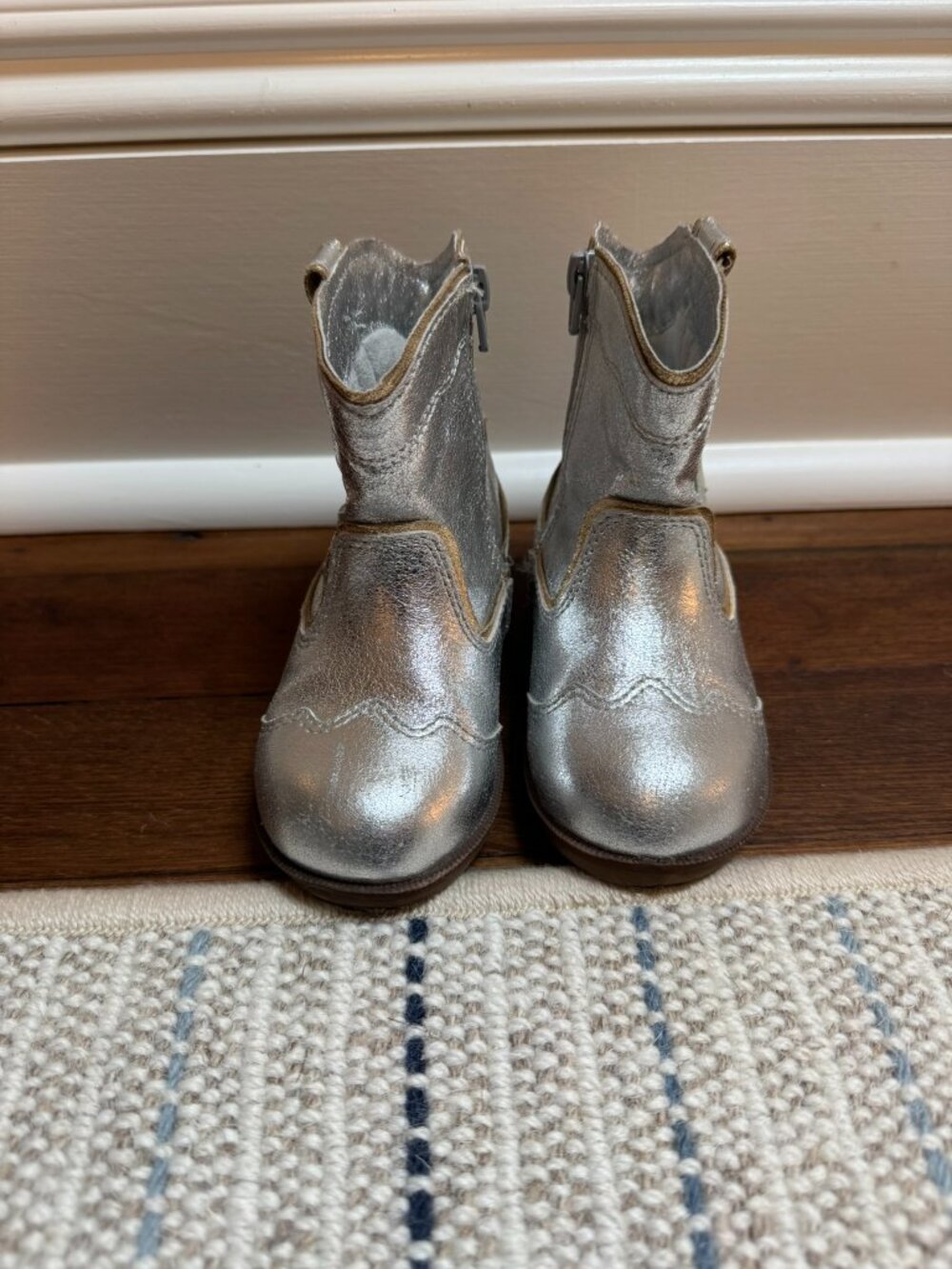 Zara Silver Floral Boots